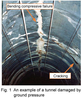 Fig. 1 An example of a tunnel damaged by ground pressure
