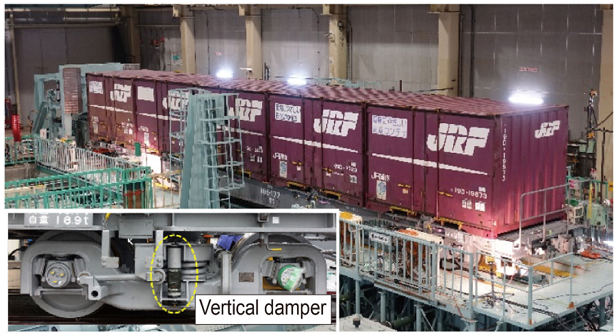 3. Vertical damper to suppress decrease in wheel load on container ...