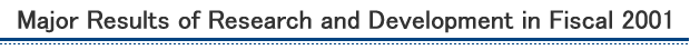 Major Results of Research and Development in Fiscal 2001