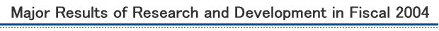 Major Results of Research and Development in Fiscal 2004