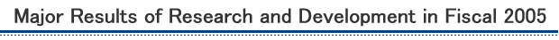 Major Results of Research and Development in Fiscal 2005
