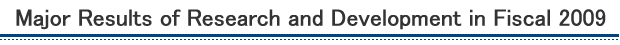 Major Results of Research and Development in Fiscal 2009