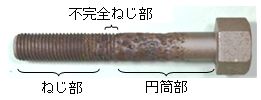 図2　敷設から約9年後のボルトの外観（さびを除去した状態）