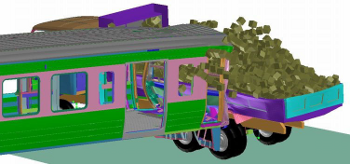 図1　ダンプカーとの衝突解析例